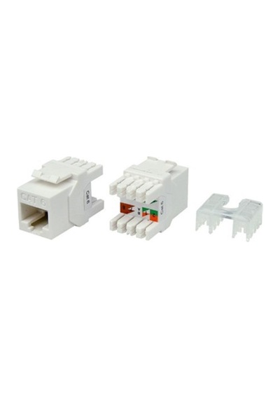 Kj-uc6-18044 Cat6 Utp 180 Derece Keystone Jack Beyaz Renk