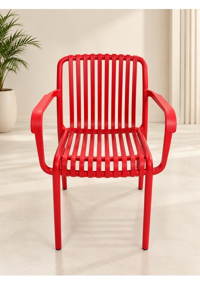 Paris Model Kırmızı Plastik Sandalye 4'lü Paket