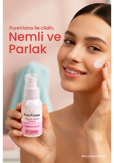 Pureviana Yüz & El Kremi 60ml Hyaluronik Asit 8d + Aloe Vera + Cica + Shea Nemlendirici, Bariyer Onarıcı