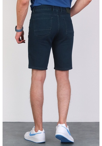 HLT Jeans Erkek Dark Green Taşlamalı Rahat Kesim Fermuarlı Likralı Jean Kot Şort Hlthe001953 Yeşil