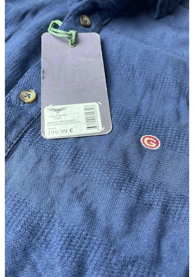 Gulf Bird Slim Fit Italyan Kesim Gerçek Keten Gömlek-- Mavisax-- Mavi