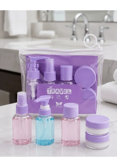 Ers Şeffaf Seyahat Dolum Şişesi Seti 5 Parça Kozmetik Organizer Çok Renkli