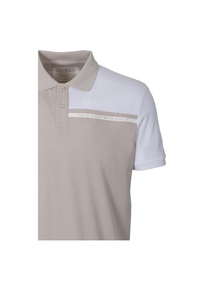 Erkek Polo Yaka Tişört Bej Slim Fit Ribanalı Kol T-shirt Ncs Jeans 1164-bej Bej