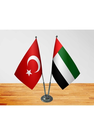Masa Üstü Birleşik Arap Emirlikleri Bayrağı Türk Bayrağı İkili Kr