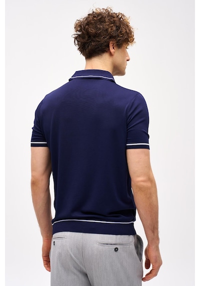 İgs Lacivert Slim Fit Dar Kalıp Düğmeli Polo Yaka Desenli Kısa Kollu Triko Tişört-16313 İgs Lacivert Slim Fit Dar Kalıp Düğmeli Polo Yaka Desenli Kısa Kollu Triko Tişört-16313