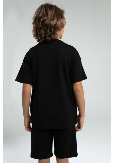 Kappa 36225 Erkek Çocuk Şortlu Pijama Bermuda Takım Siyah