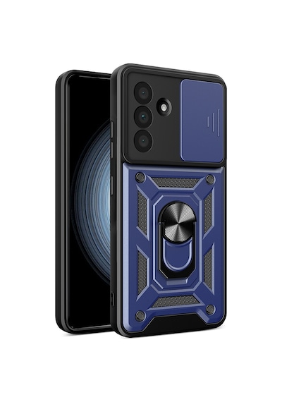 Galaxy Uyumlu A36 Kılıf Sürgülü Kamera Koruyucu Manyetik Standlı Tank Koruma Pazarplus Siyah