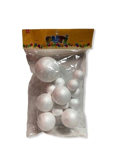 Puti  Köpük Top- 6.5Cm 1Ad. 5Cm 4Ad. 3Cm 8Ad Karışık