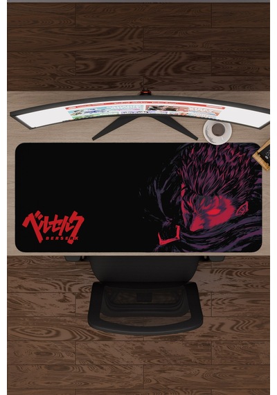 Berserk Kaymaz Dikişli Kauçuk Oyuncu Mousepad V5 - 90x40 Xxl Gaming Mouse Pad Fare Altlığı