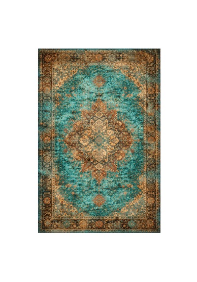 Kartela Halı Melo Halı Jüt Taban Dokuma Halı Yeşil - 120 X 180 Cm