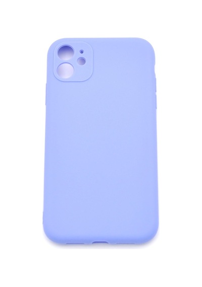 Apple Uyumlu iPhone 11 Düz Renk Esnek Yumuşak Silikon Kılıf Rubber Açık Mor