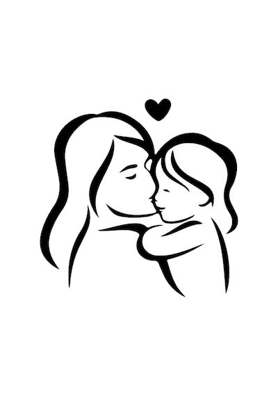 Anne Ve Bebek Sticker 30 X 30 Cm