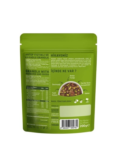 Fellas Granola - Antep Fıstığı & Kakao 200gr 10'li Paket