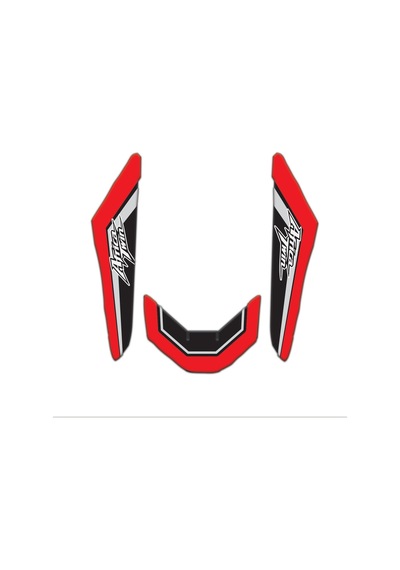 Redline Grafik Honda Africa Twin Crf1100l 2016-2025 Uyumlu Çamurluk Pad Seti Siyah Kırmızı Diğer