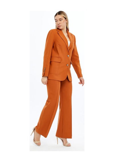 Selectmoda Kadın Önü Dikişli Kumaş Pantolon Tarçın
