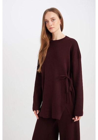 DeFacto Regular Fit Bisiklet Yaka Bağlamalı Basic Düz Triko Kazak Tunik D7508AX24WNBR171 Bordo DeFacto Regular Fit Bisiklet Yaka Bağlamalı Basic Düz Triko Kazak Tunik D7508AX24WNBR171 Bordo