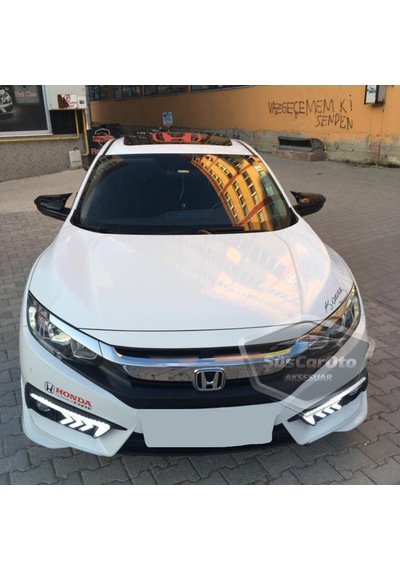 ŞüsCarOto Honda Civic FC5 FK7 2016-2021 Batman Yarasa Ayna Kapağı Piano Black ABS Plastik