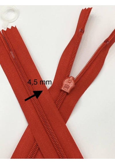 Gizli Elbise Fermuarı / Ekstra Kalın Diş / 70 Cm Kırmızı