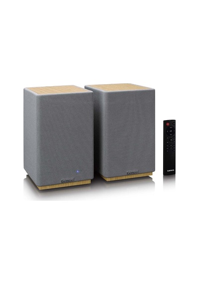 Lenco Spb-241wdgy - Hifi Stereo Bluetooth Hoparlör Çifti - Şık Tasarımda Güçlü Ses - Ahşap/gri