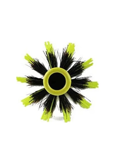 Koodmax Ahşap Saplı Naylon Kıl Saç Şekillendirici Fön Fırçası - Saç Düzleştirici Tarak 4.5cm - Sarı - Siyah