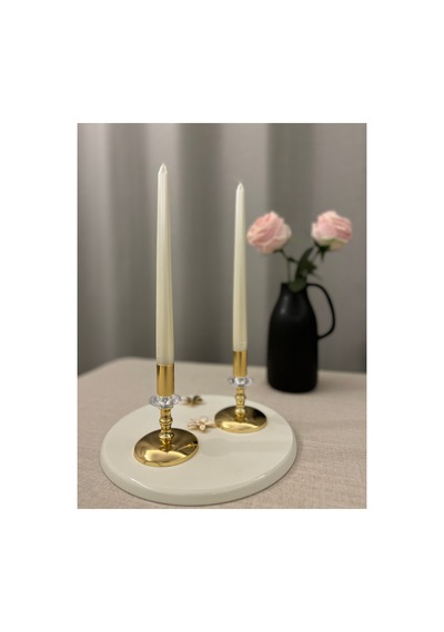 Gold Rengi Emıly Crystal 2'li Şamdan&mumluk Seti Altın - 820457374 Altın