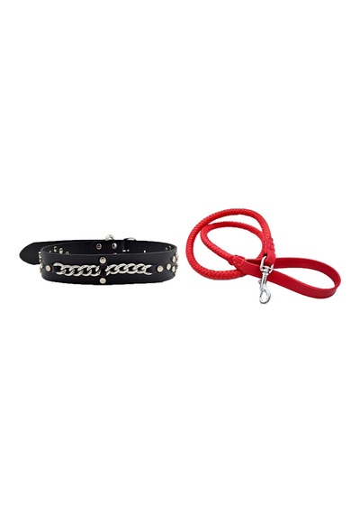 DESİNGSHOP Kırmızı Deri Örgü Köpek Gezdirme Kayışı 90cm Ve Hakiki