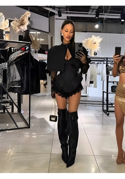 Havens Anja Korse Bolero Şort Set Siyah