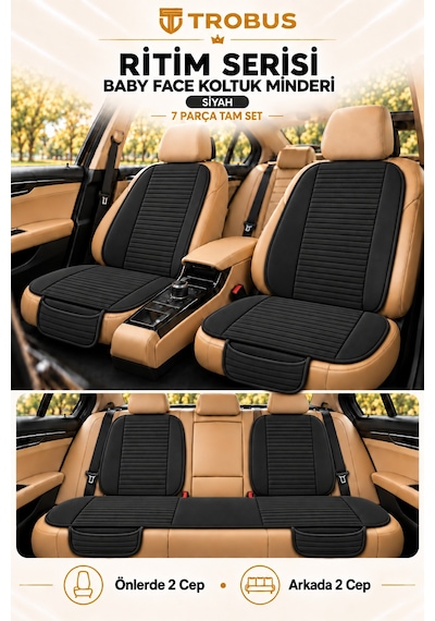 Trobus Ritim Dacia Dokker 2007-2012 Baby Face 7'li Koltuk Minderi Siyah