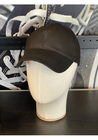 Hamze Polo Nakışlı Gabardin Kumaş Unisex Cap Şapka Siyah - Siyah