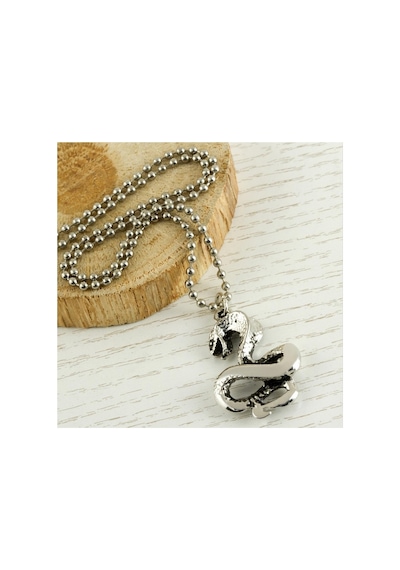 Yılan - 741 - Metal Kolye - - Csmo-tex - Gümüş Rengi