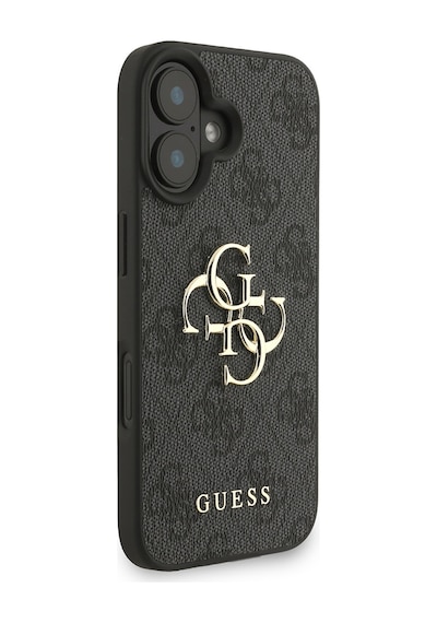 Apple iPhone 16 Plus Uyumlu Kılıf Guess Lisanslı Bilek Askı İpli Metal 4g Ve Yazı Logolu Kapak Siyah