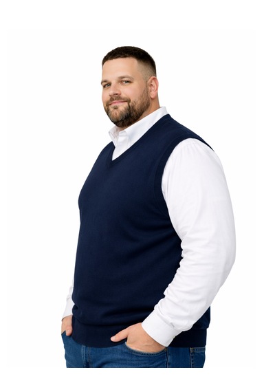 Battalmoda Erkek Büyük Beden Lacivert V Yaka Süveter 3xl-4xl-5xl-6xl