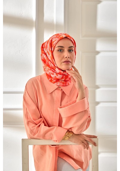 Silk Home Velora Eşarp 161001-38 Turuncu, Pudra, Somon, Pembe