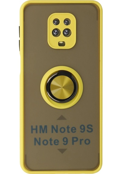Uryport Xiaomi Redmi Note 9 Pro Kılıf Montreal Yüzüklü Silikon Kapak - Sarı