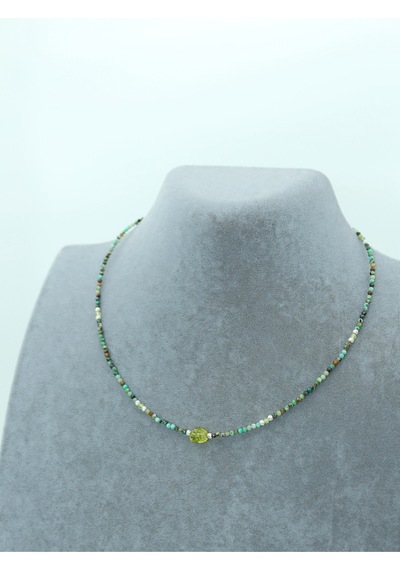 Sertifikalı Afrika Turkuazı Ve Peridot Zebercet Doğal Taşlı 925 Ayar Gümüş Kolye Mavi Sertifikalı Afrika Turkuazı Ve Peridot Zebercet Doğal Taşlı 925 Ayar Gümüş Kolye Mavi