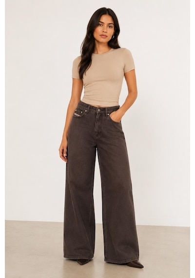 Alexandergardi Wide Leg Denim Pantolon Kahverengi