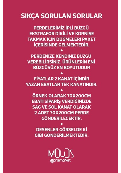 Fuşya Desenli Süet Oturma Odası, Salon Fon Perde Dijital Baskılı Ekstrafor Büzgü 2 Kanat Prd-1000 Çok Renkli