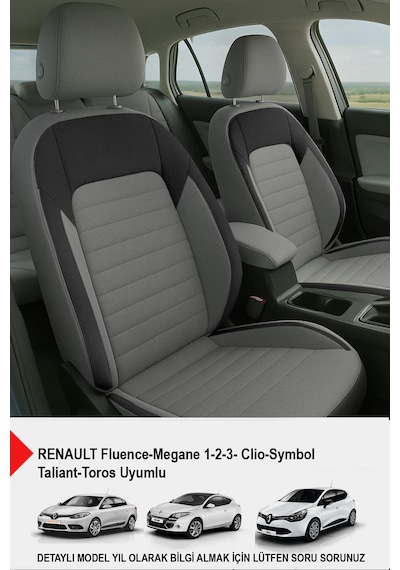 Mocha Taytüyü Oto Koltuk Kılıfı Renault Fluence-megan 1-2-3-clio-symbol-taliant-toros Füme