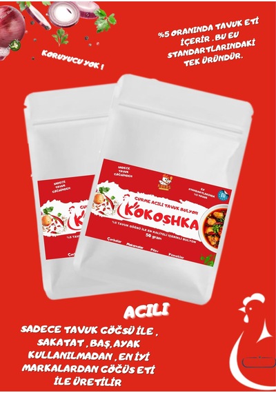 Okoshka Acılı Tavuk Bulyon 50 G %5 Tavuk Göğsü İçeren Tek Bulyon