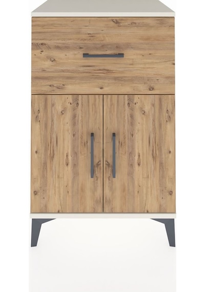 Hyperion Komodin Tek Raflı Tek Çekmeceli 2 Kapaklı 60x44x96 Aytaşı-çam Aytası