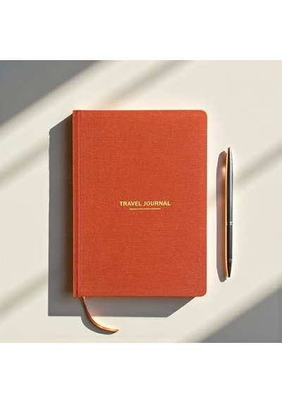 Travel Journal Sert Kapaklı Seyahat Günlüğü, A5 Boyutunda, Planlama &amp Anı Alanı Anı Defteri Kiremit Genel