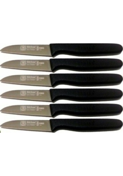 Sürbisa 6 Adet Siyah 61007 Meyve Bıçağı 7.5 cm