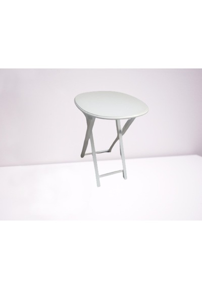 Zigon Sehpa Oval Çanta Kayın Model Torna Iskelet Parlak Beyaz Lak (482204688)
