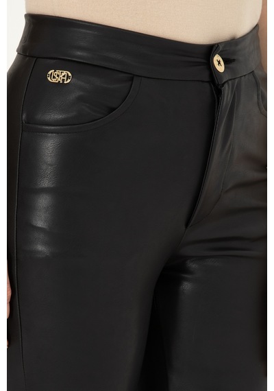 U.S. Polo Assn. Kadın Siyah Kanvas Pantolon 50290878-VR046