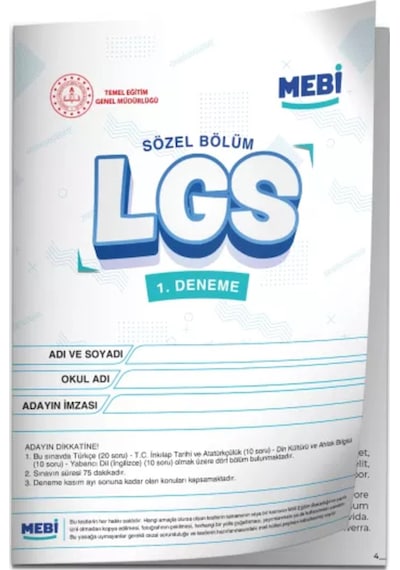 2026 LGS 8.sınıf Meb Online Türkiye Geneli 1. Deneme (Sayısal–SÖZEL) Birebir Pdf Baskı Ücreti