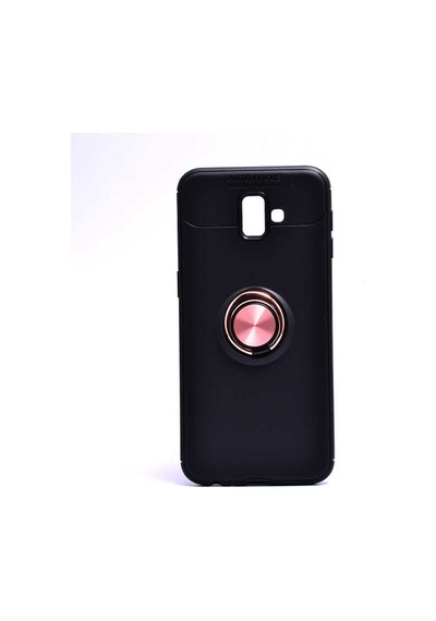 Samsung Uyumlu Galaxy J6 Plus Kılıf Zore Ravel Silikon Kapak Siyah-Rose Gold
