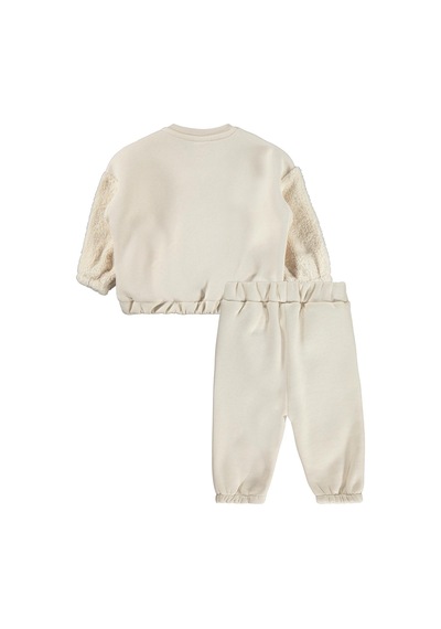 Civil Baby Tavşan Velsoft Aplike Garnili 6-18 Ay Takım - Bej Taş Rengi