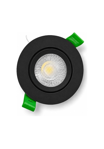 Siyah Led Spot Seti 10 Lu Yuvarlak Kasa 4000k Doğal Beyaz Gu10 Ampul Dahil Tak Çalıştır 6,5cm Gömme Tavan Spotu