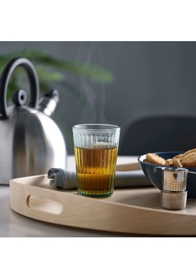 Ikea Vardageen 4'lı Meşrubat Bardağı 310 Ml Şeffaf Açık Lacivert Mavi - Şeffaf