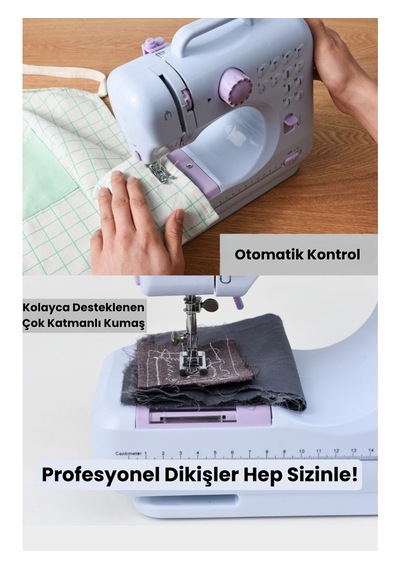 Mobgift Fonksiyonel Tuşlu Ekran 12 Fonksiyonlu Profesyoneldikiş Makinası Yok